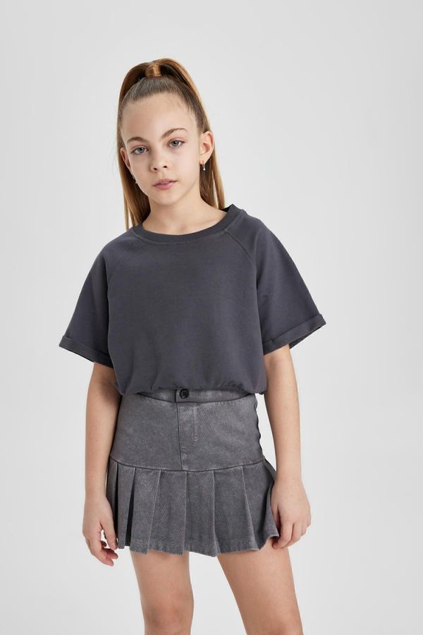 DEFACTO DEFACTO Girls' Back Printed Short Sleeve T-Shirt C1038a824sm