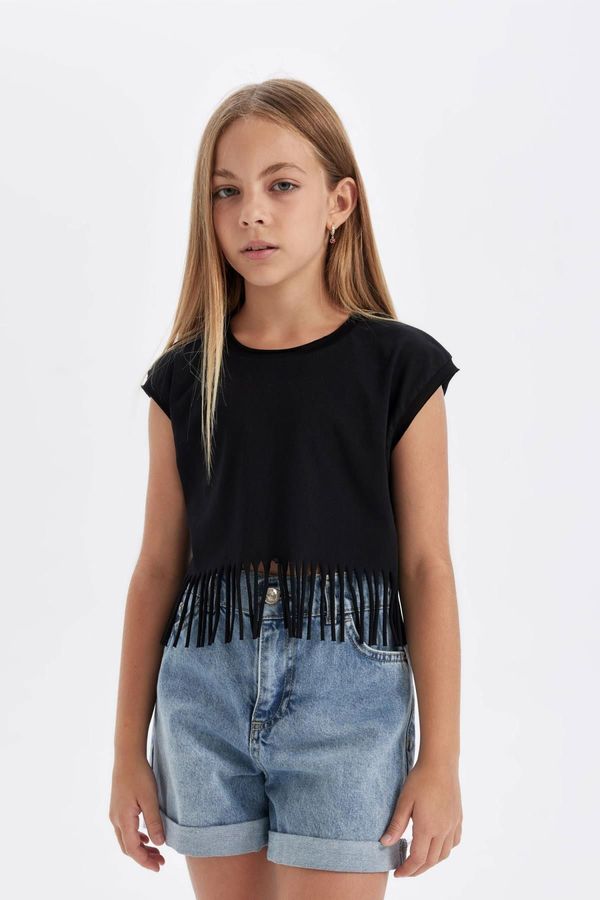 DEFACTO DEFACTO Girl's Crop Short Sleeve T-Shirt