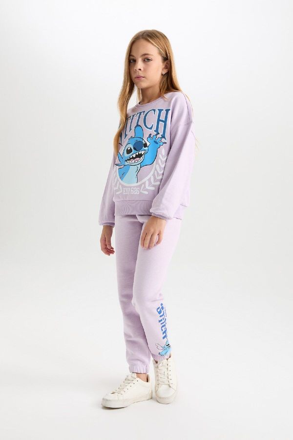 DEFACTO DEFACTO Girls Disney Lilo & Stitch Elastic Waist Standard Fit Jogger Sweatpants