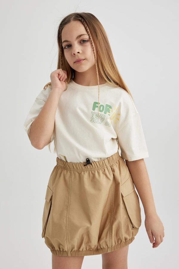 DEFACTO DEFACTO Girls Relax Fit Printed Short Sleeve T-Shirt