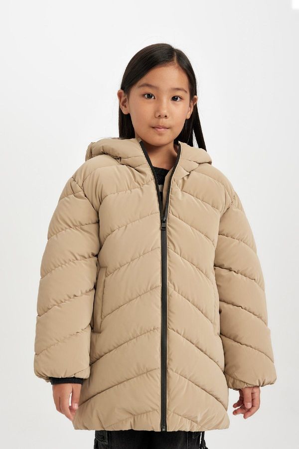 DEFACTO DEFACTO Girls Water Repellent Hooded Parka