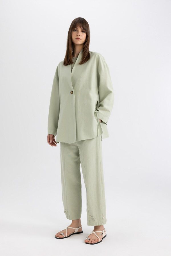 DEFACTO DEFACTO Harem Linen Blended Trousers