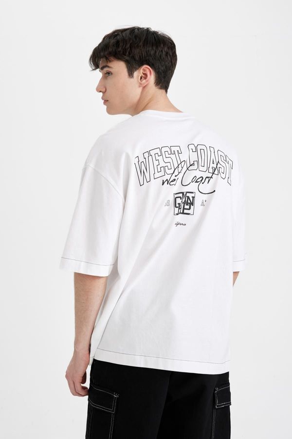 DEFACTO DEFACTO Loose Fit Crew Neck Back Printed Short Sleeve T-shirt