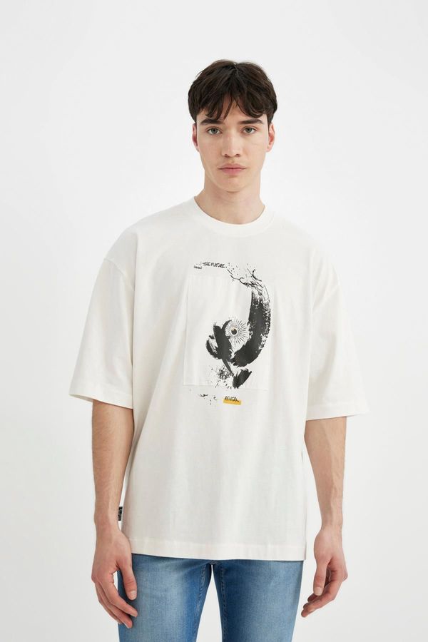 DEFACTO DEFACTO Loose Fit Crew Neck Printed Short Sleeve T-Shirt