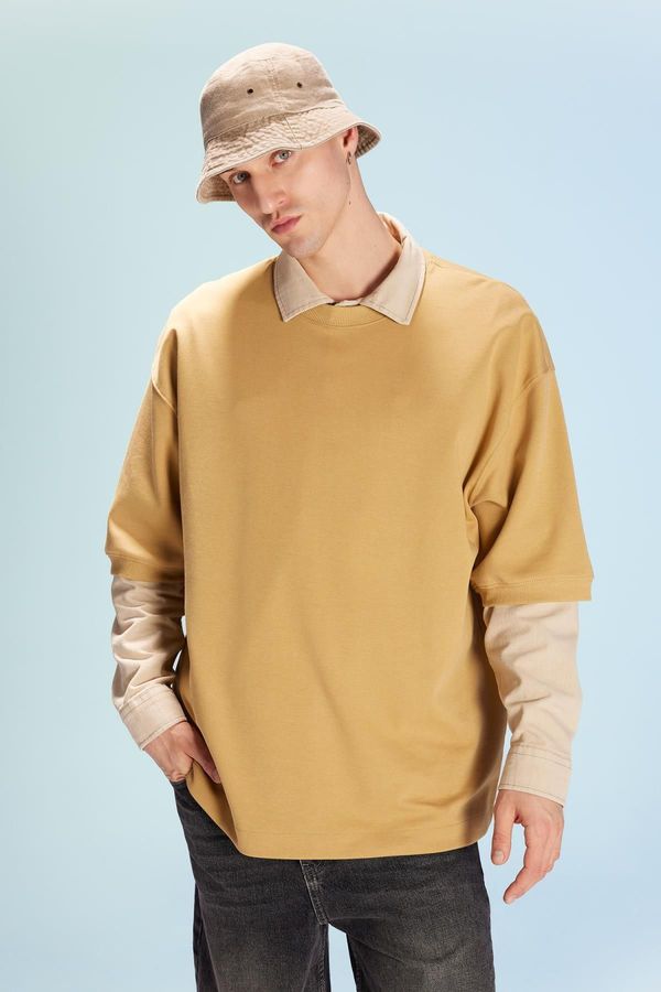 DEFACTO DEFACTO Loose Fit Crew Neck Short Sleeve Heavy Fabric T-Shirt