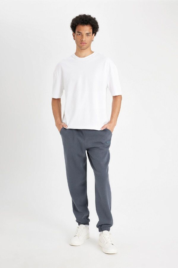 DEFACTO DEFACTO Men's Anthracite Regular Fit Regular Cut Pocket Jogger Elastic Leg Sweatpants