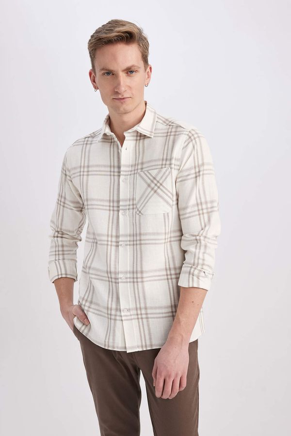 DEFACTO DEFACTO Modern Fit Polo Neck Long Sleeve Checkered Shirt