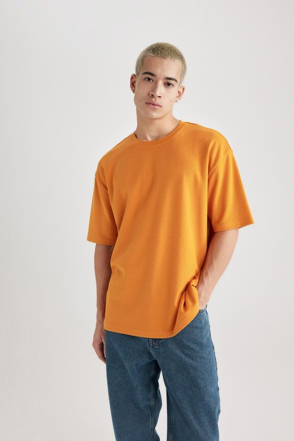 DEFACTO DEFACTO Oversize Fit Crew Neck Short Sleeve Basic Heavy Fabric T-Shirt