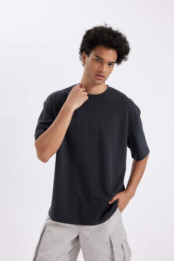 DEFACTO DEFACTO Oversize Fit Crew Neck Short Sleeve Basic Heavy Fabric T-Shirt