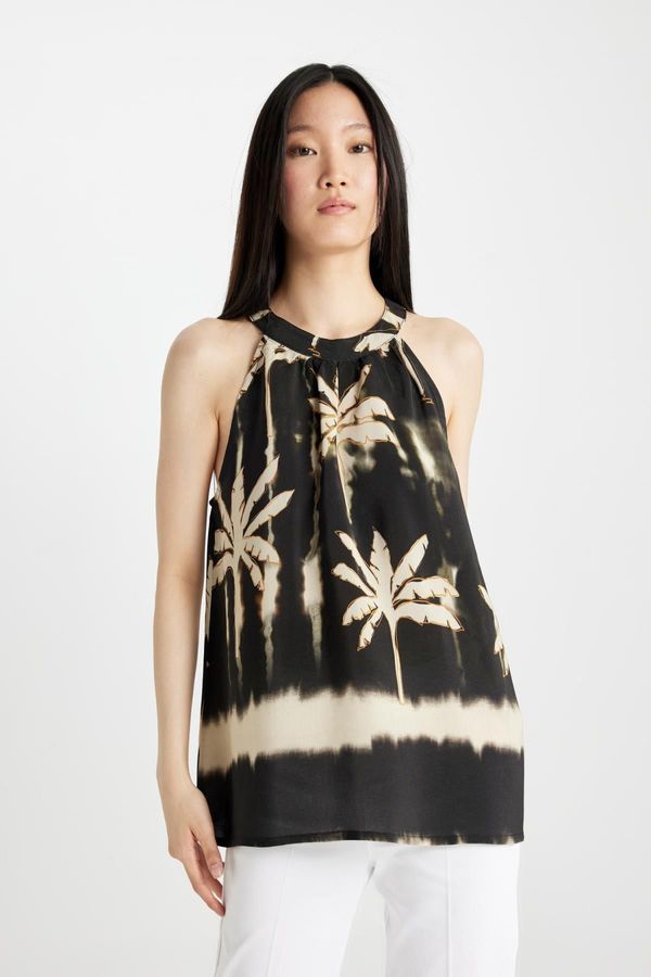 DEFACTO DEFACTO Regular Fit Barbell Neck Moroccan Sleeveless Blouse