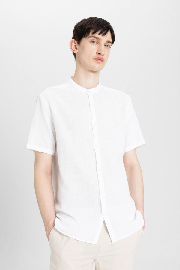 DEFACTO DEFACTO Regular Fit High Neck Cotton Short Sleeve Shirt