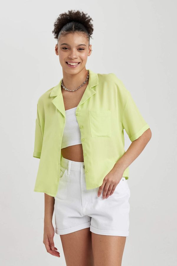 DEFACTO DEFACTO Regular Fit Pyjamas Collar Short Sleeve Shirt