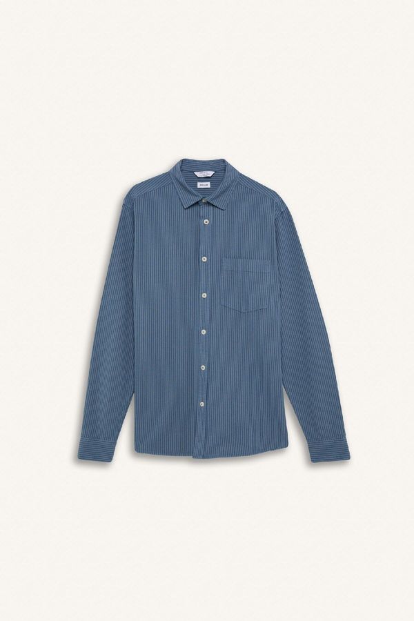 DEFACTO DEFACTO Regular Fit Striped Cotton Long Sleeve Shirt