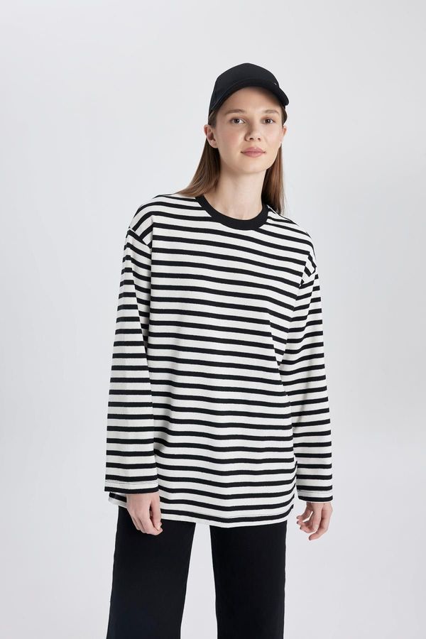 DEFACTO DEFACTO Regular Fit Striped Long Sleeve T-Shirt Tunic