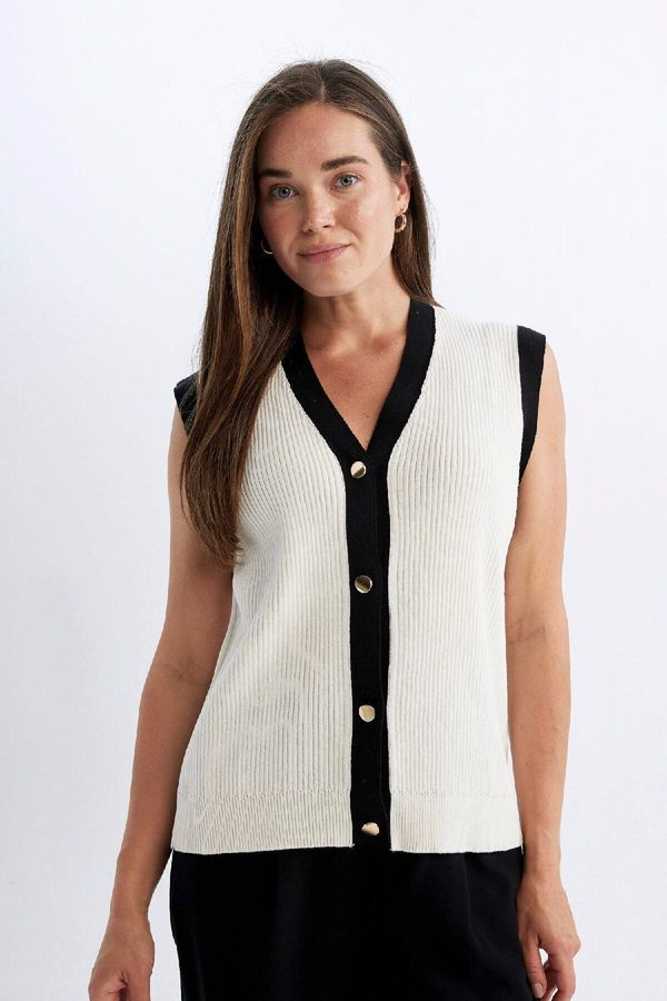 DEFACTO DEFACTO Regular Fit V-Neck Vest