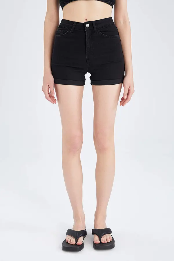 DEFACTO DEFACTO Regular Waist Folded Jean Shorts