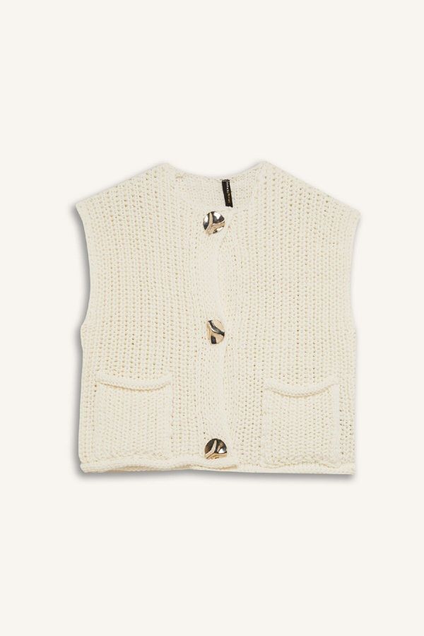 DEFACTO DEFACTO Relax Fit Buttoned Pocket Knit Vest