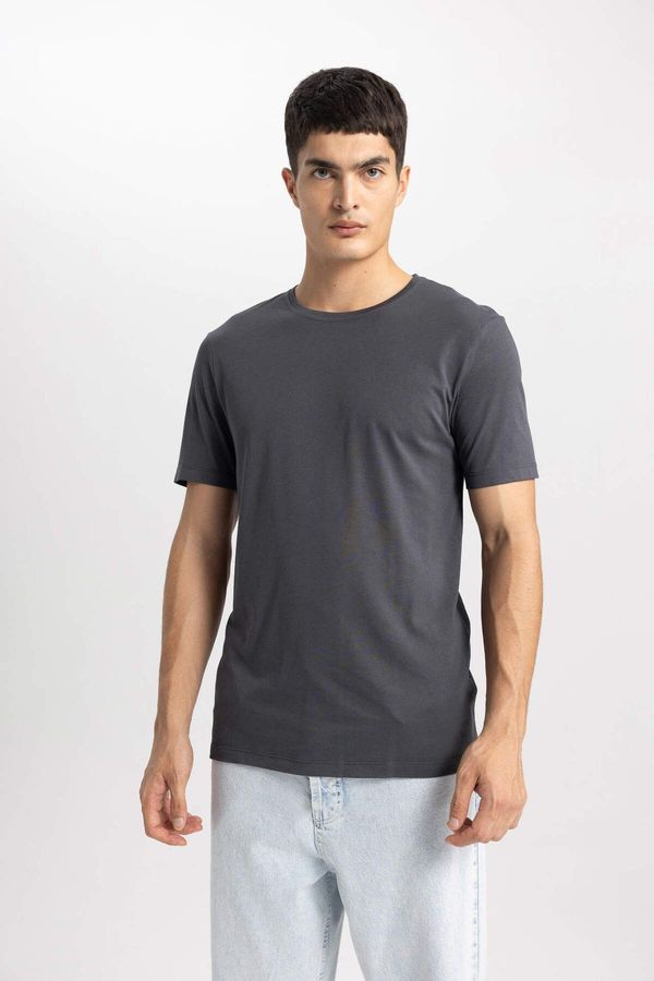DEFACTO DEFACTO Slim Fit Crew Neck Premium Basic Short Sleeve Cotton T-Shirt