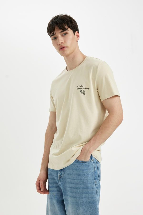 DEFACTO DEFACTO Slim Fit Crew Neck Printed Short Sleeve T-Shirt