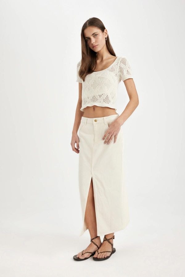 DEFACTO DEFACTO Slit Maxi Jean Skirt