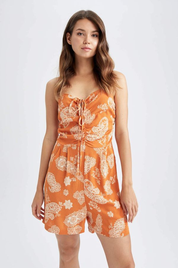 DEFACTO DEFACTO Straight Fit Square Collar Ethnic Strappy Jump Suit