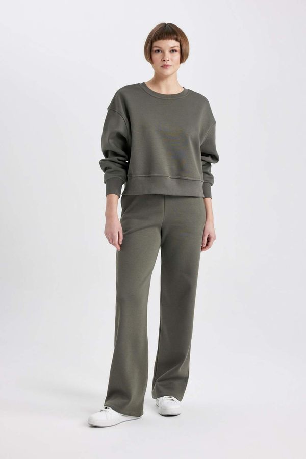 DEFACTO DEFACTO Straight Fit With Pockets Thick Sweatshirt Fabric Pants