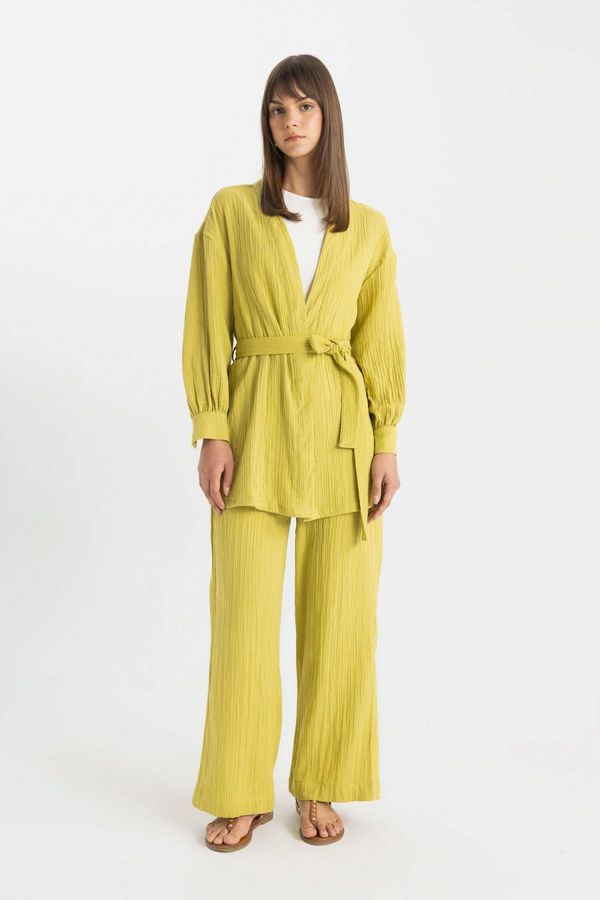 DEFACTO DEFACTO Wide Leg Muslin Trousers