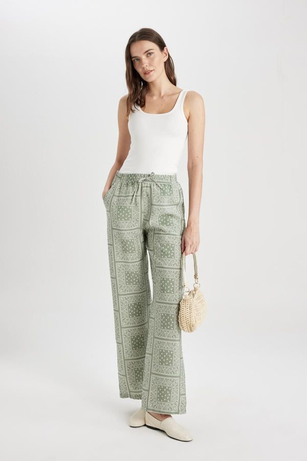 DEFACTO DEFACTO Wide Leg Patterned Rise Wide Leg Comfort Trousers