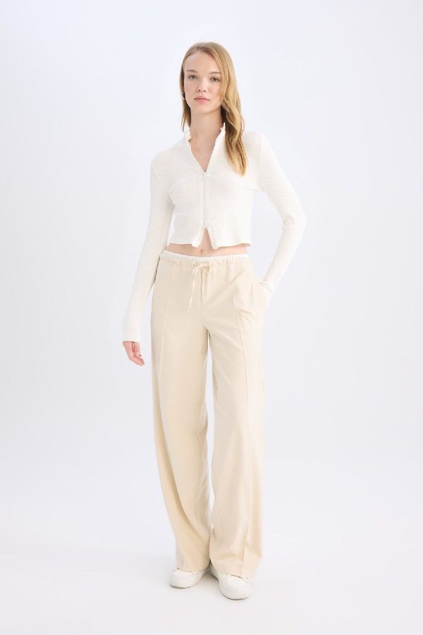 DEFACTO DEFACTO Wide Leg Regular Waist Wide Pocket Darted Wide Leg Trousers