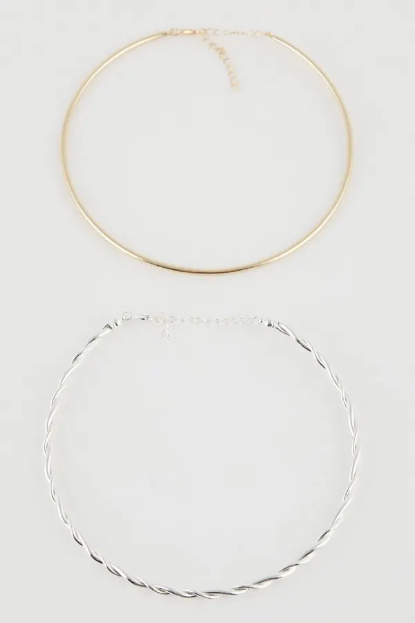 DEFACTO DEFACTO Women's Set of 2 Short Necklaces