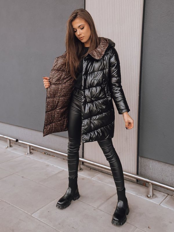 DStreet DELSY LONG дамско двустранно яке черно Dstreet