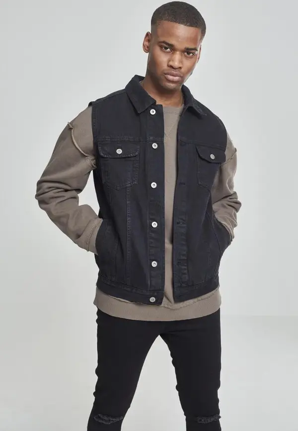 Urban Classics Denim vest black dark