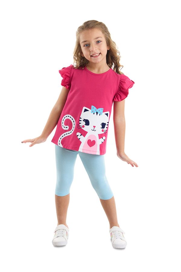 Denokids Denokids Frilly Kitten Girl's T-shirt Tights Set