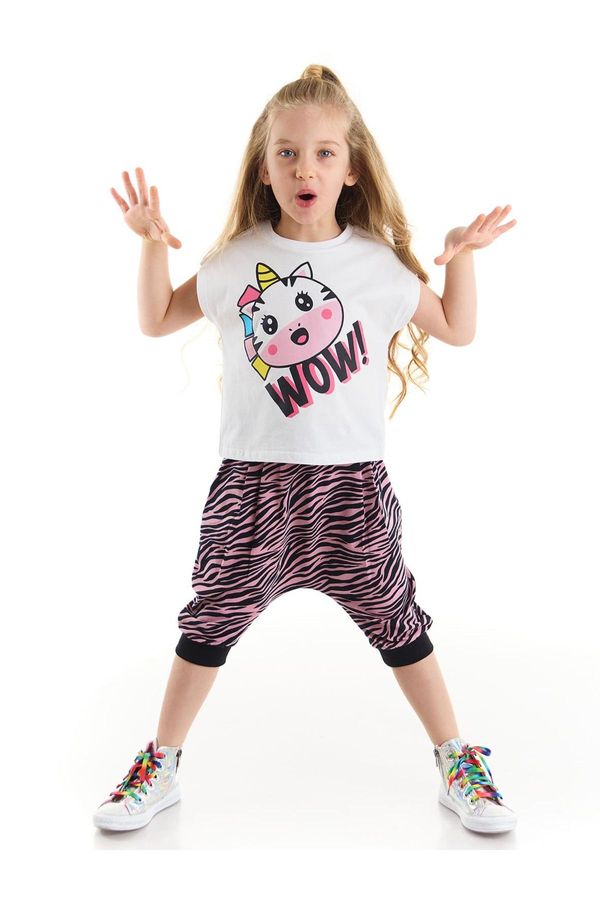 Denokids Denokids Zebracorn Girls T-shirt Capri Shorts Set