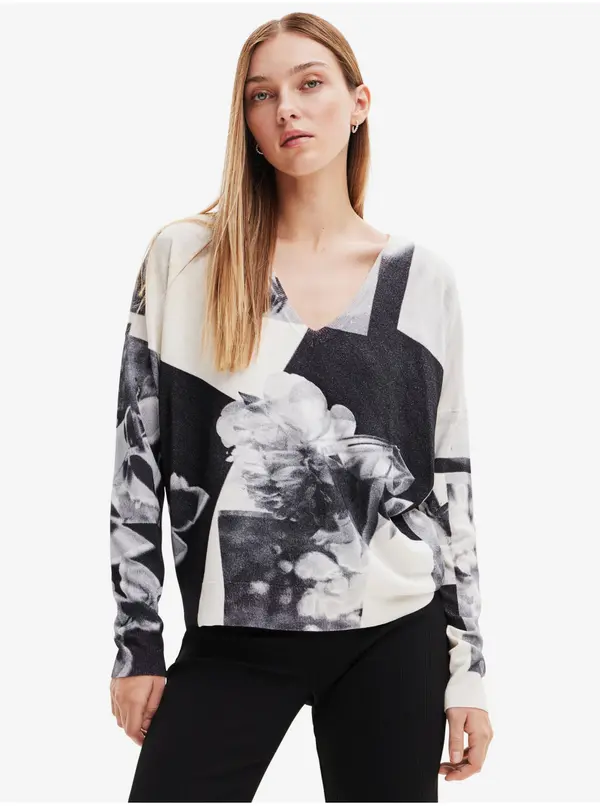 DESIGUAL DESIGUAL WHITE WOMEN'S SWEATER