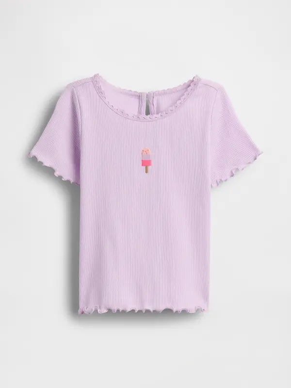 GAP Детска оребрена тениска GAP - Момичета
