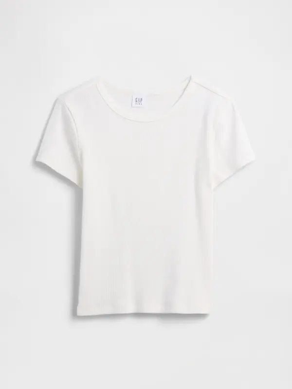 GAP Детска оребрена тениска GAP - за момичета