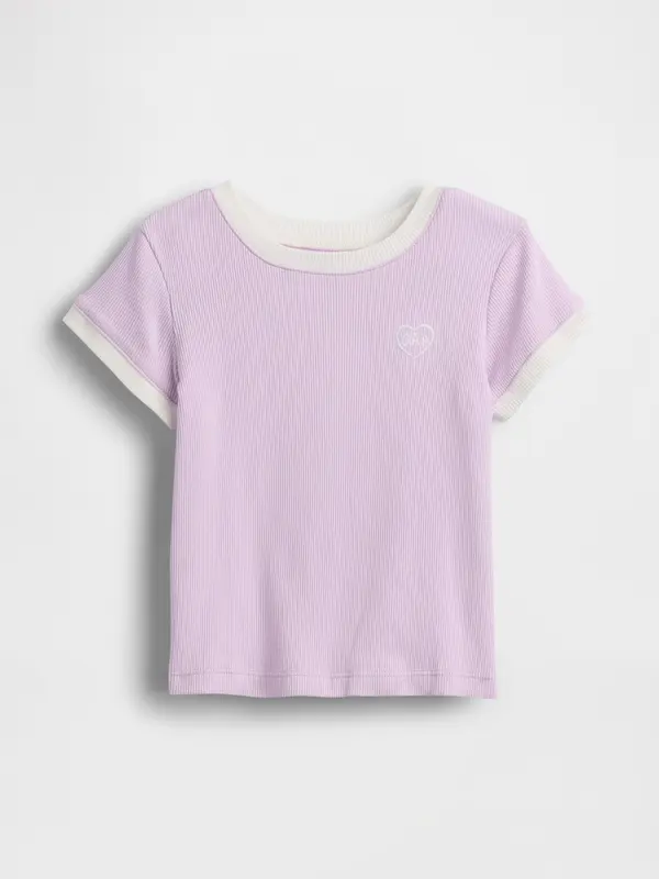 GAP Детска оребрена тениска с логото на GAP