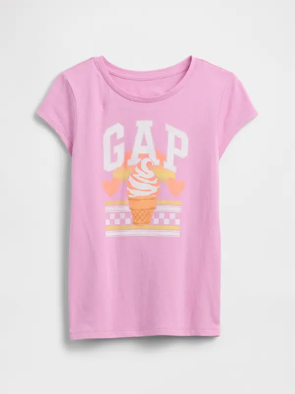 GAP Детска тениска GAP с лого за момичета