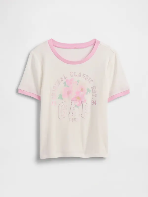 GAP Детска тениска GAP с лого за момичета