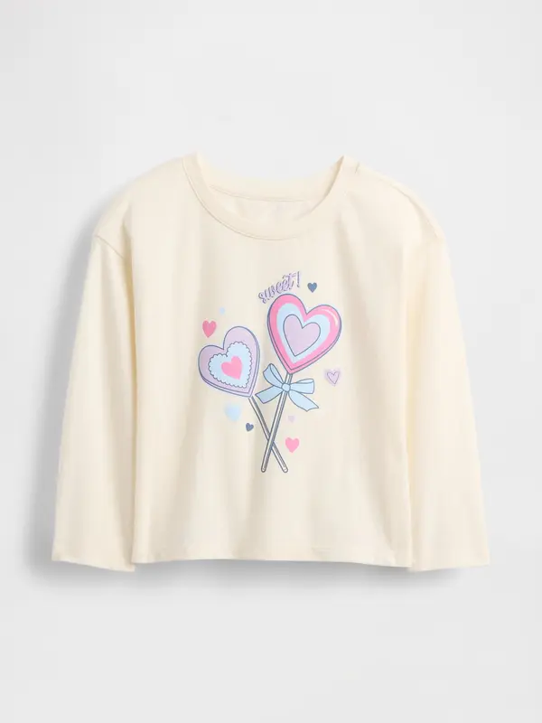 GAP Детска тениска с дълъг ръкав и щампа