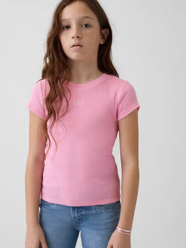 GAP Детска тениска с оребрено лого GAP