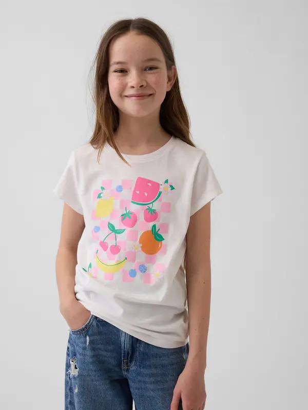 GAP Детска тениска с щампа GAP - за момичета