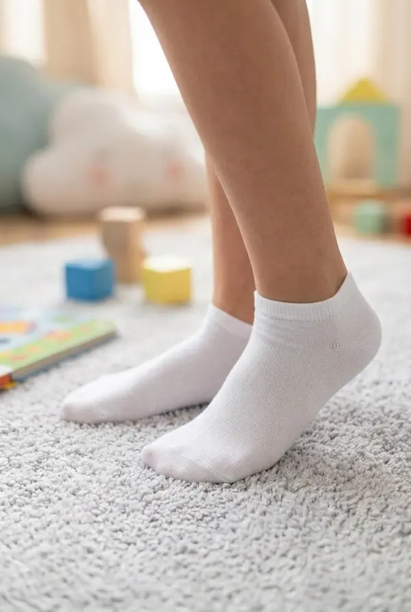 Milena Детски бели чорапи до глезена Милена