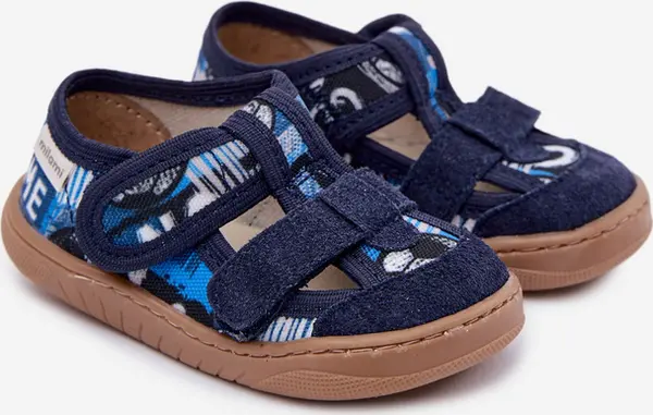 Milami Детски боси пантофи Milami, тъмносини с топки