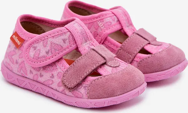 Milami Детски брокатени пантофи Милами с велкро