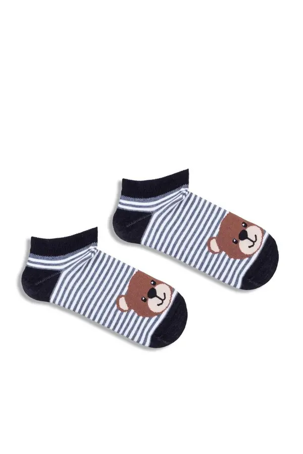 Milena Детски чорапи Милена с райета и мече