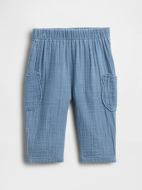 GAP Детски муселинов панталон GAP Brannan Bear