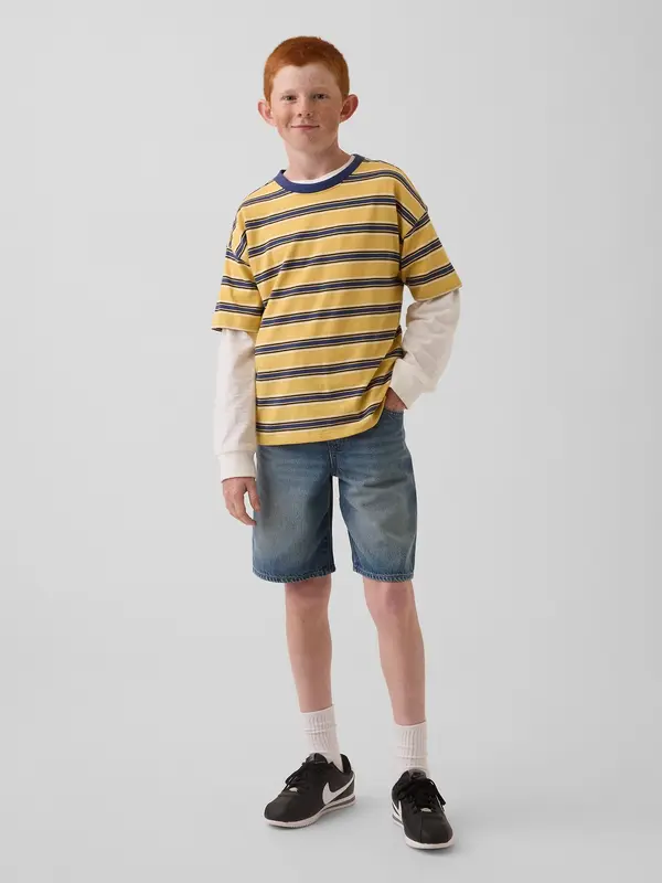 GAP Детски широки, ултрамеки дънкови шорти GAP Kids за момчета от 90-те години