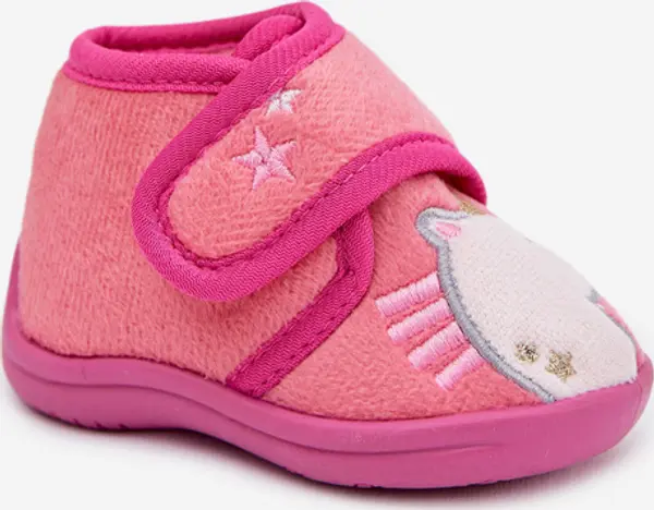 Boto Детски велкро чехли в цвят фуксия